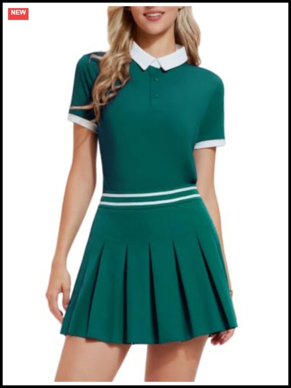 AFZ Women 2 Piece Tennis Skirt Set Pickleball Golf Polo Athletic Dress